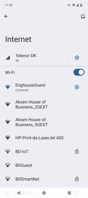 Vous êtes maintenant connecté au réseau Wi-Fi