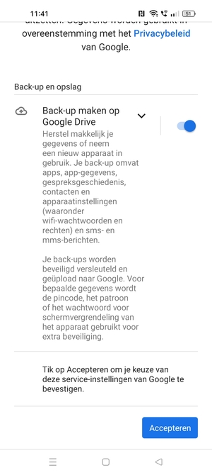 Selecteer Accepteren