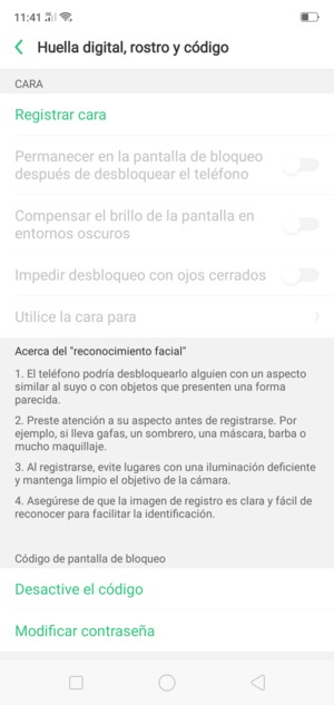 El teléfono ha sido asegurado con un bloqueo de pantalla