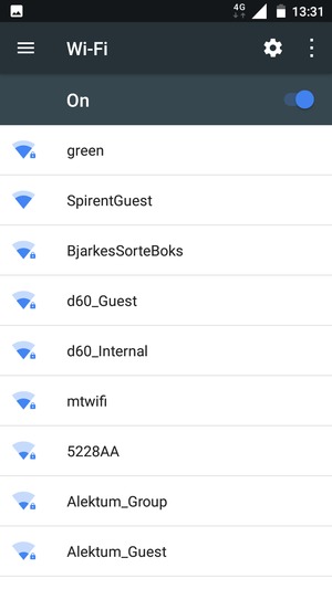 Select the wireless network you want to connect to
