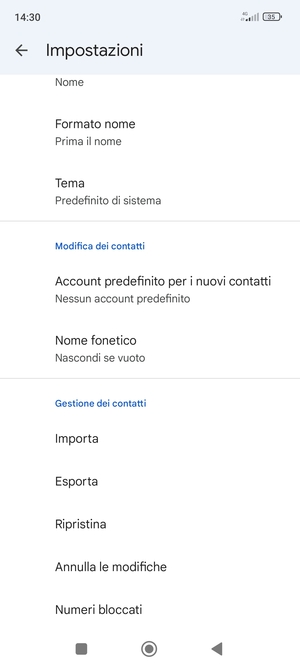 Scorri e seleziona Importa