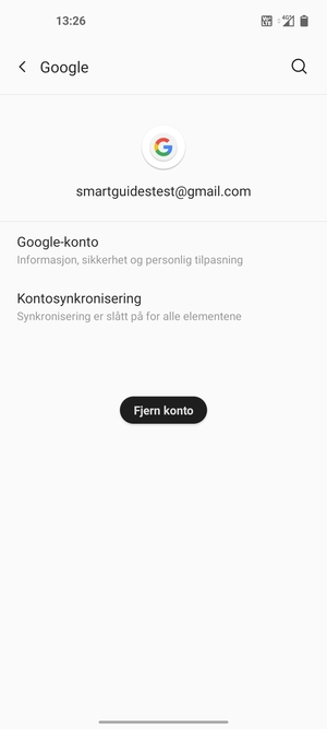 Velg Kontosynkronisering