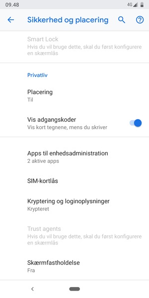 Vælg SIM-kortlås