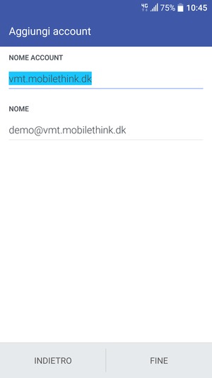 Scegli un nome per il tuo account e inserisci il tuo nome. Seleziona FINE