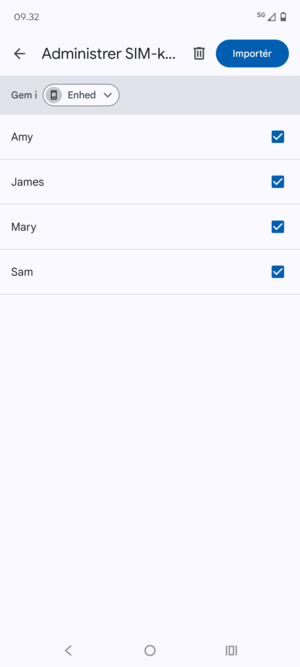 Vælg v-knappen