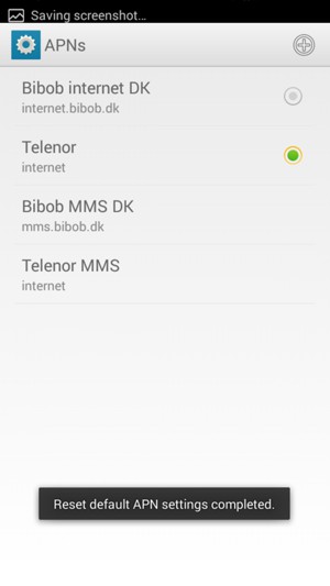Your phone will reset to default Internet and MMS settings