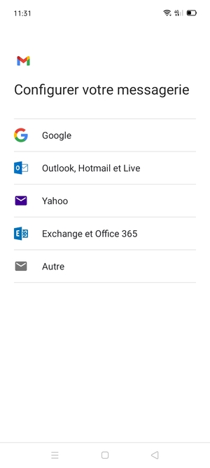 Sélectionnez Google