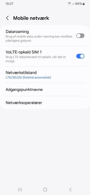 Vælg Netværkstilstand