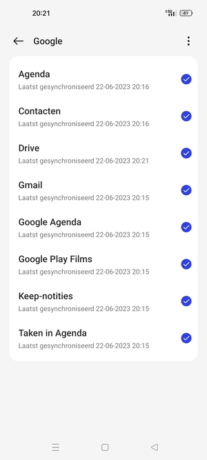 Selecteer de Menu-knop