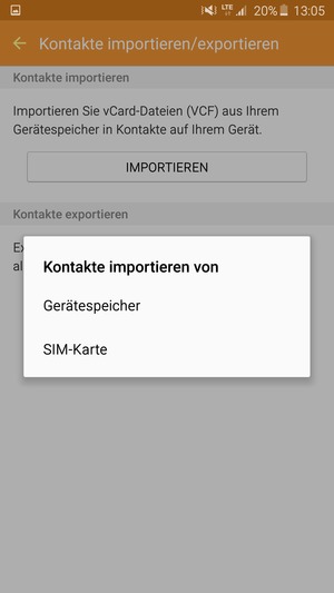 Wählen Sie SIM-Karte