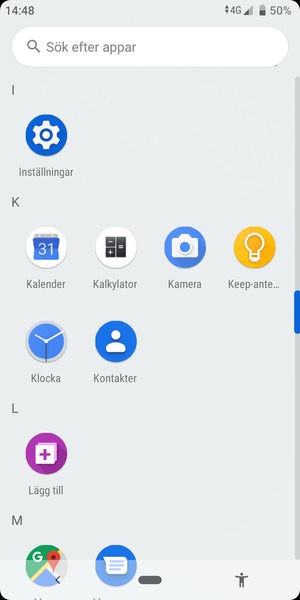 Scrolla till och välj Inställningar