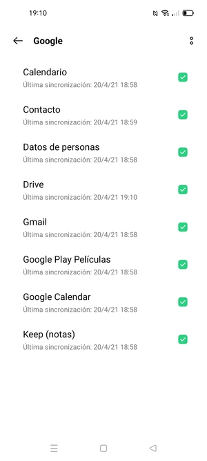 Marque todas las casillas de verificación y seleccione el botón Menú