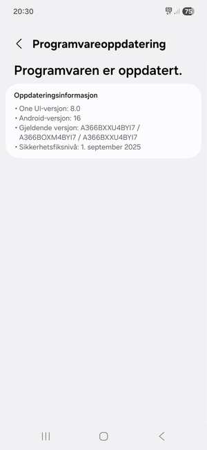 Hvis telefonen din er oppdatert, vil du se følgende skjermbilde