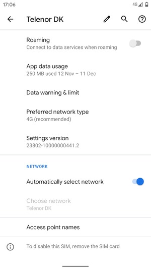 Select Access point names