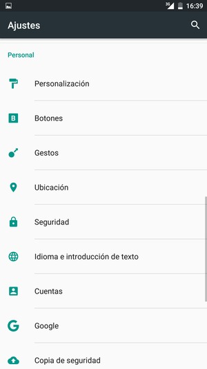 Desplácese y seleccione Seguridad o Seguridad y huella digital