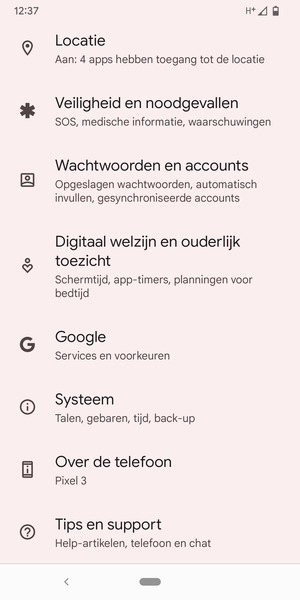 Scroll naar en selecteer Systeem