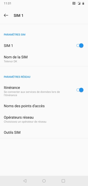 Activer ou désactiver Itinérance