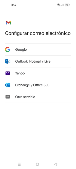 Seleccione Outlook, Hotmail y Live