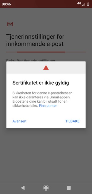 Velg TILBAKE