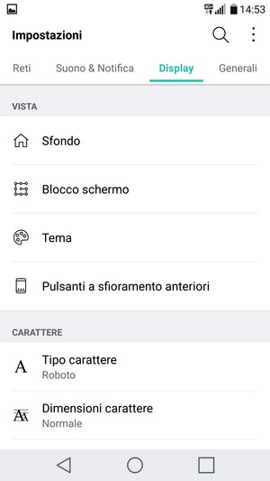 Seleziona Display e Blocco schermo