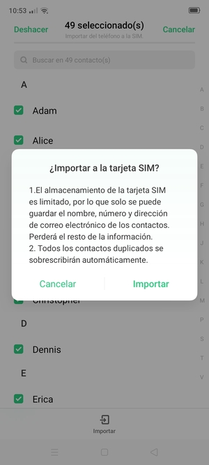 Seleccione Importar