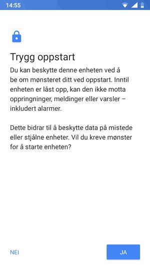 Velg ønsket alternativ