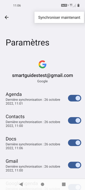 Sélectionnez Synchroniser maintenant