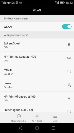 Wählen Sie das Wireless-Netzwerk, zu dem Sie eine Verbindung herstellen möchten