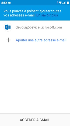 Sélectionnez ACCÉDER À GMAIL
