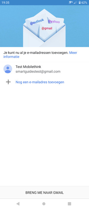 Selecteer BRENG ME NAAR GMAIL