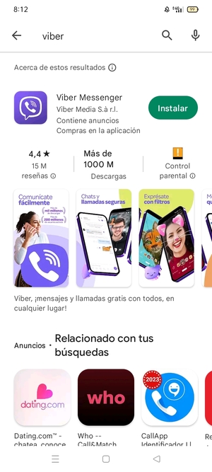 Seleccione la aplicación