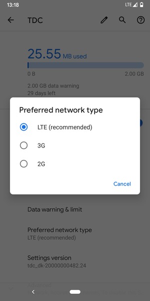 Select your preferred option