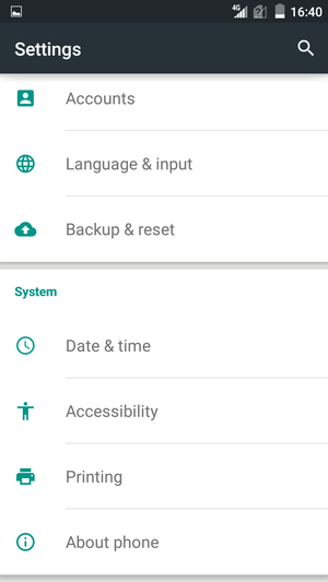 Scroll to and select About phone