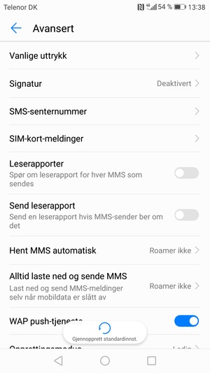 Velg SMS-senternummer