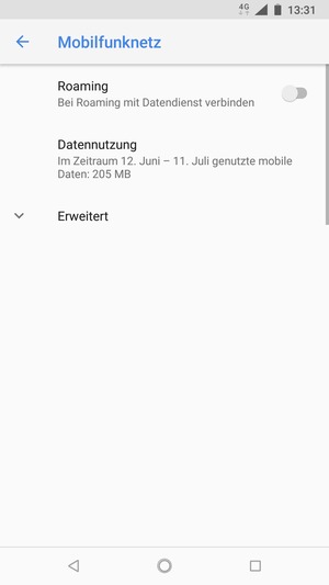 Um das Netzwerk zu wechseln, falls Probleme auftreten, wählen Sie Erweitert