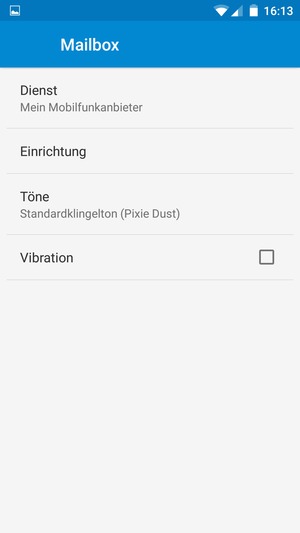 Wählen Sie Einrichtung