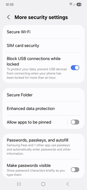 Select SIM card security