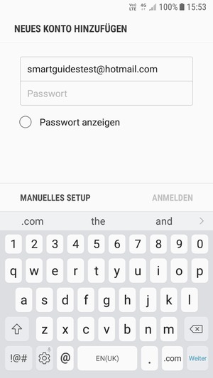 Geben Sie Ihre Hotmail Adresse ein und wählen Sie Weiter