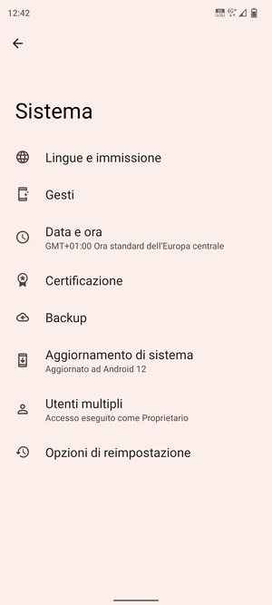 Seleziona Aggiornamento di sistema
