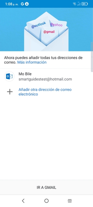 Seleccione IR A GMAIL