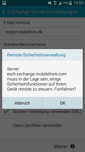 Wählen Sie OK
