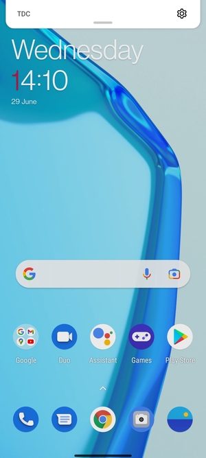 Slide down the top menu