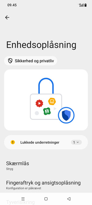 Vælg Skærmlås