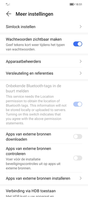 Selecteer Simlock instellen