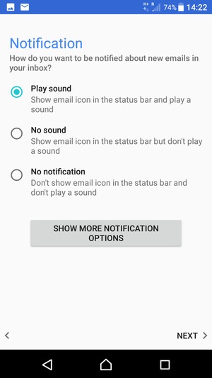 Select your preferred option and select NEXT