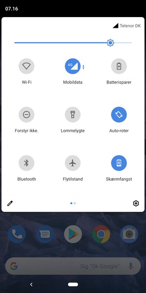 Juster lysstyrken til det ønskede niveau