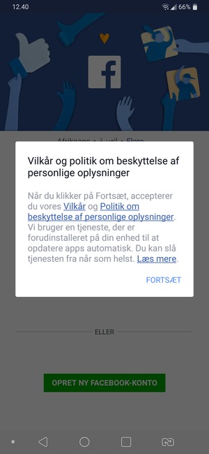 Vælg FORTSÆT