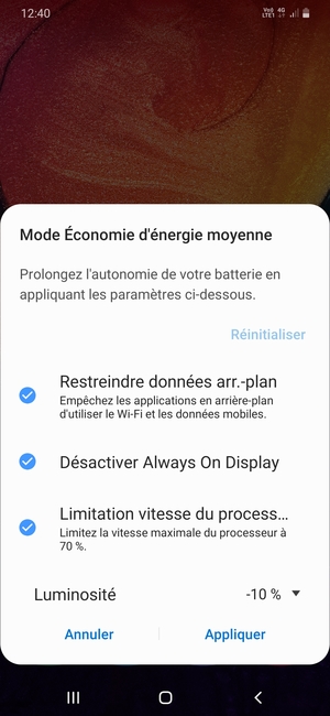 Sélectionnez Appliquer