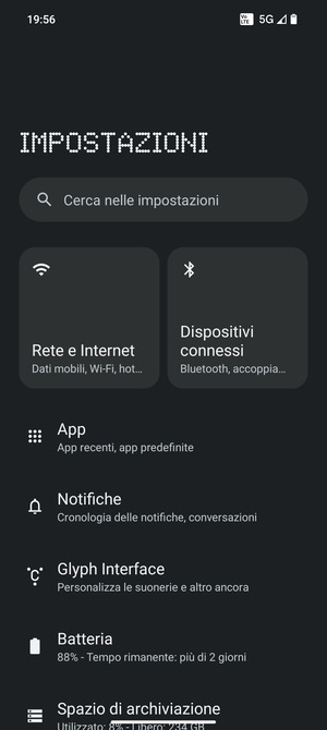 Seleziona Rete e Internet