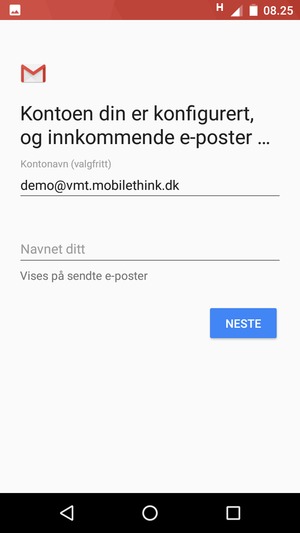 Gi kontoen din et navn, og skriv inn navnet ditt. Velg NESTE